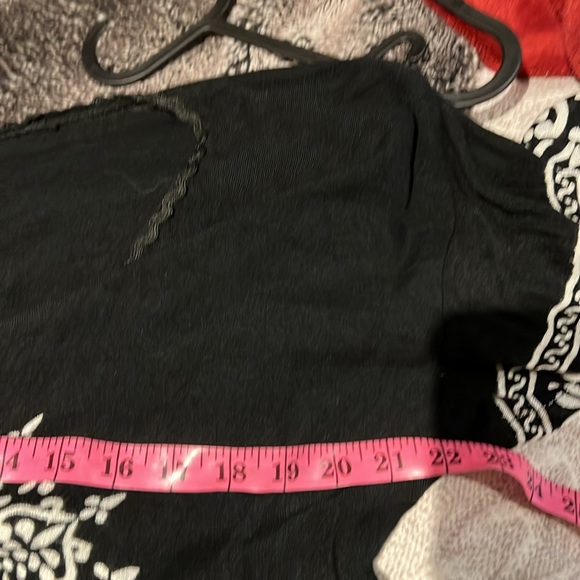 Vintage style Boho chic white black dress with fringe details Sz M - Picture 7 of 13